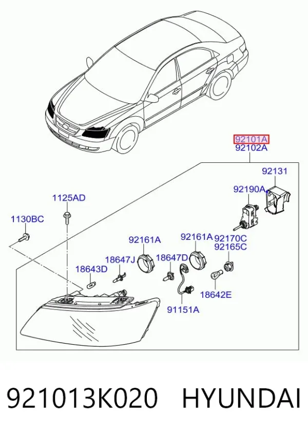 Faro izquierdo Hyundai Sonata V