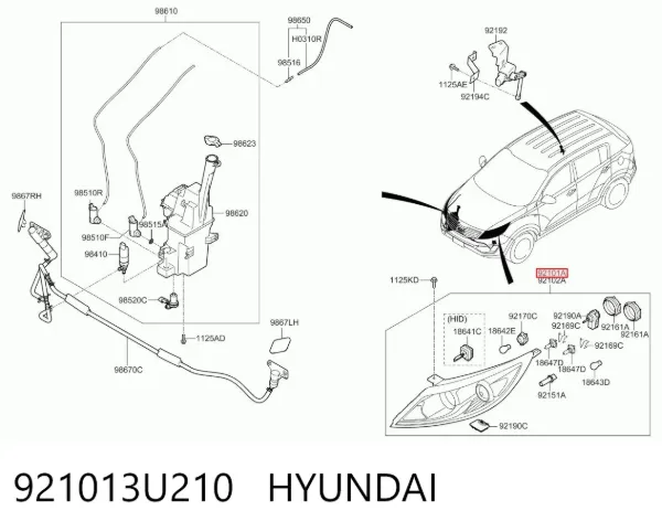 Faro izquierdo 921013U210 Hyundai/Kia