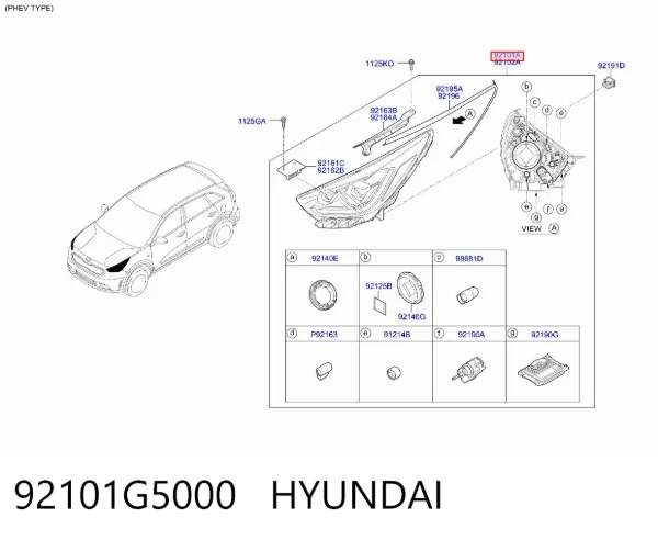 Faro izquierdo 92101G5000 Hyundai/Kia