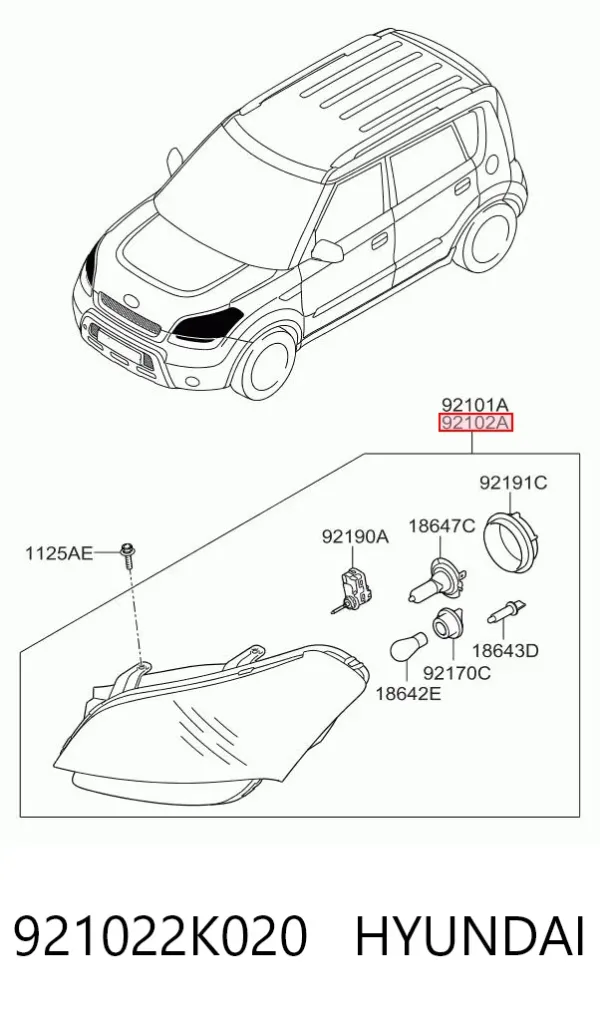 Faro derecho KIA Soul I