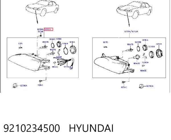 Faro derecho 9210234500 Hyundai/Kia