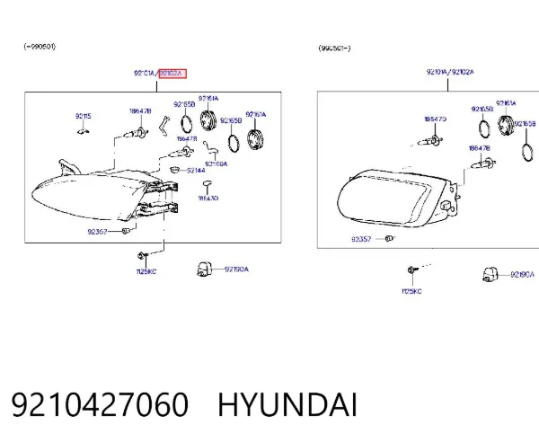 Faro derecho 9210427060 Hyundai/Kia