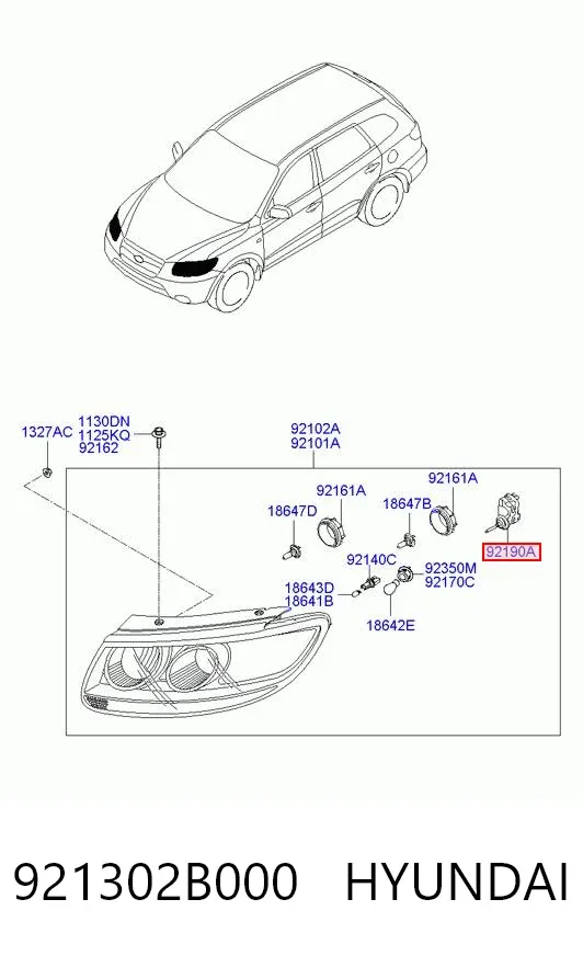 Motor regulador de faros 921302B000 Hyundai/Kia