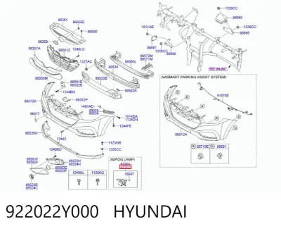 Faro antiniebla derecho HYUNDAI 922022Y000