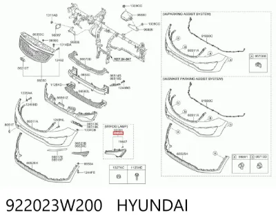 Faro antiniebla derecho HYUNDAI 922023W200
