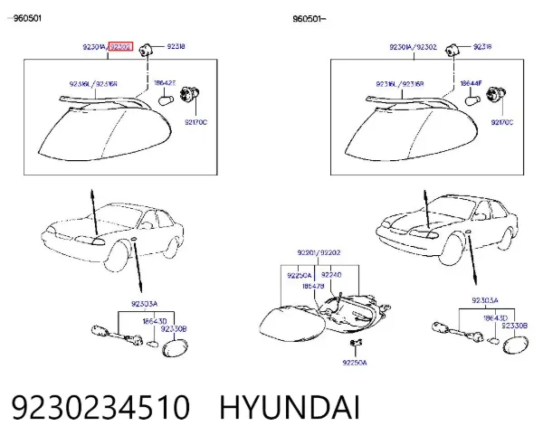 Piloto intermitente derecho 9230234510 Hyundai/Kia