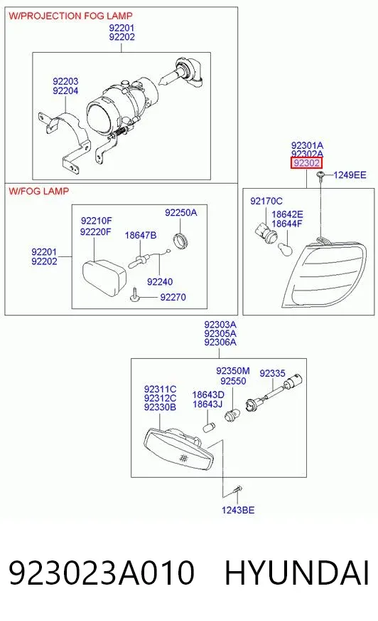 Piloto intermitente derecho 923023A010 Hyundai/Kia