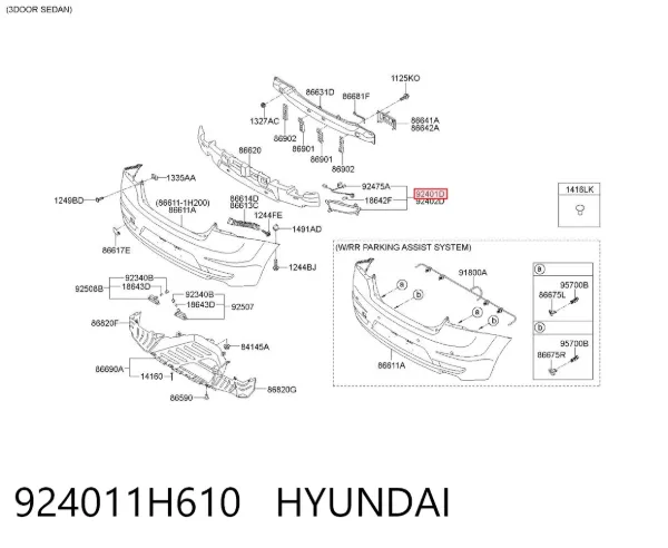 Luz antiniebla trasera izquierda 924011H610 Hyundai/Kia
