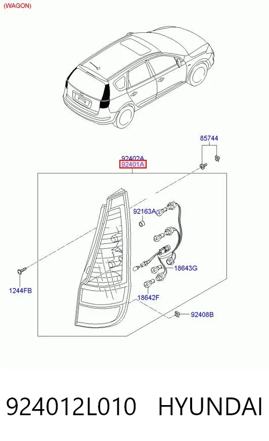 Piloto trasero izquierdo 924012L010 Hyundai/Kia