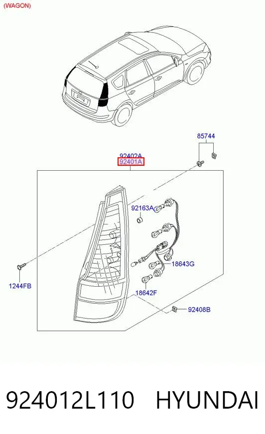 Piloto trasero izquierdo 924012L110 Hyundai/Kia