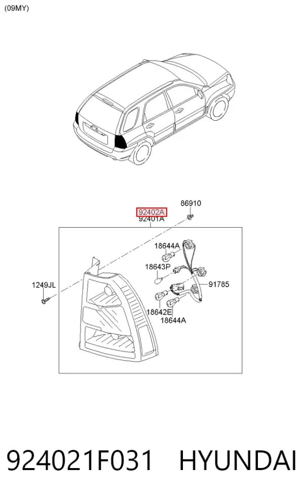 Piloto trasero derecho 924021F031 Hyundai/Kia