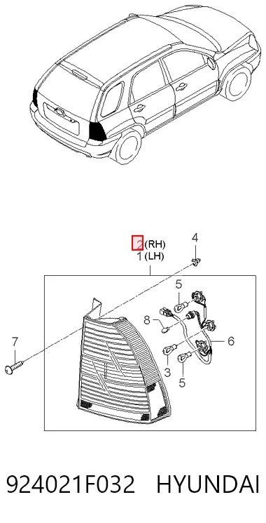 Piloto trasero derecho 924021F032 Hyundai/Kia