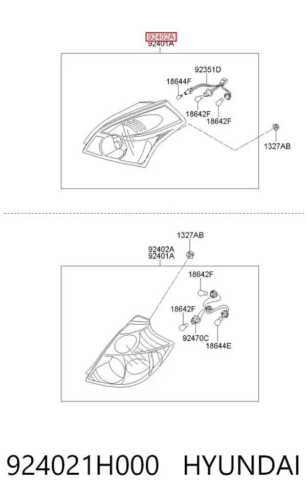 Piloto trasero derecho 924021H000 Hyundai/Kia