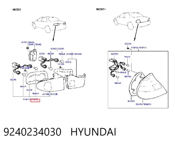 Piloto trasero exterior derecho Hyundai Sonata III