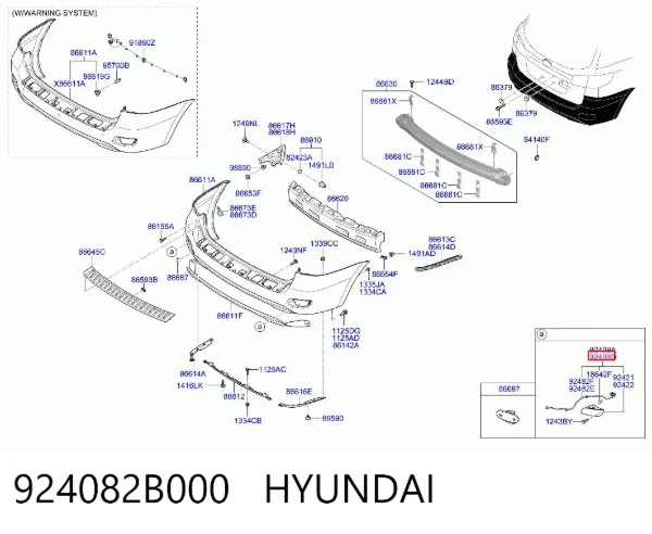 Luz antiniebla trasera izquierda 924082B000 Hyundai/Kia