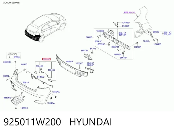 Luz matricula Hyundai Sonata VII
