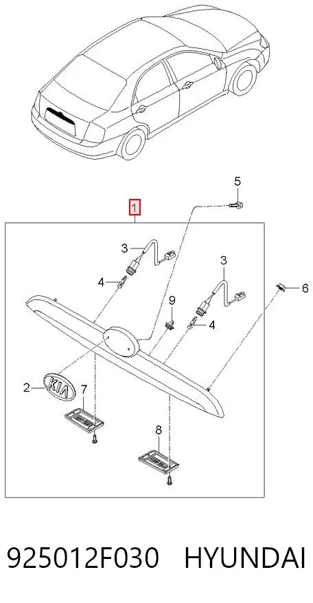 Luz matricula KIA Cerato I