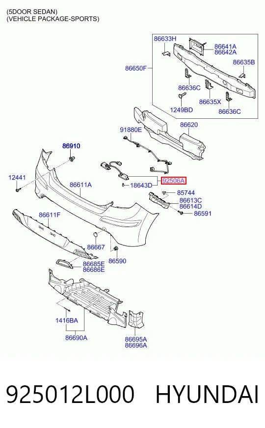 Luz matricula 925012L000 Hyundai/Kia