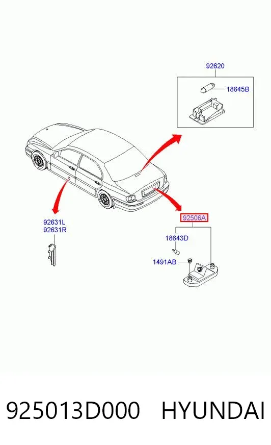 Luz matricula Hyundai Sonata IV