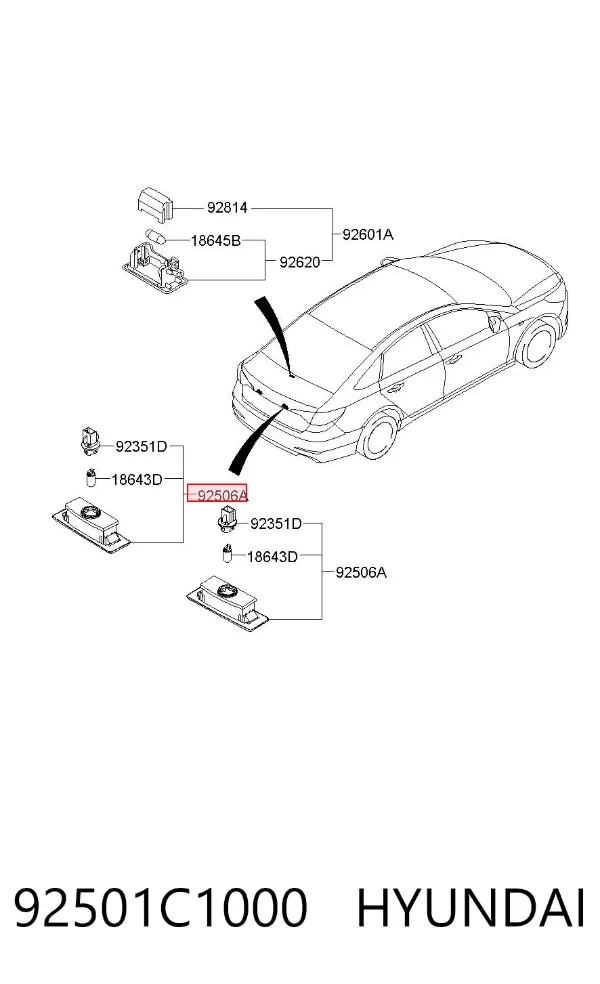 Luz matricula 92501C1000 Hyundai/Kia