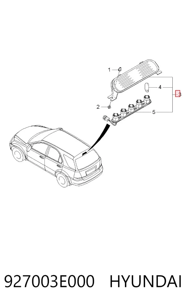 Tercera luz de freno 927003E000 Hyundai/Kia