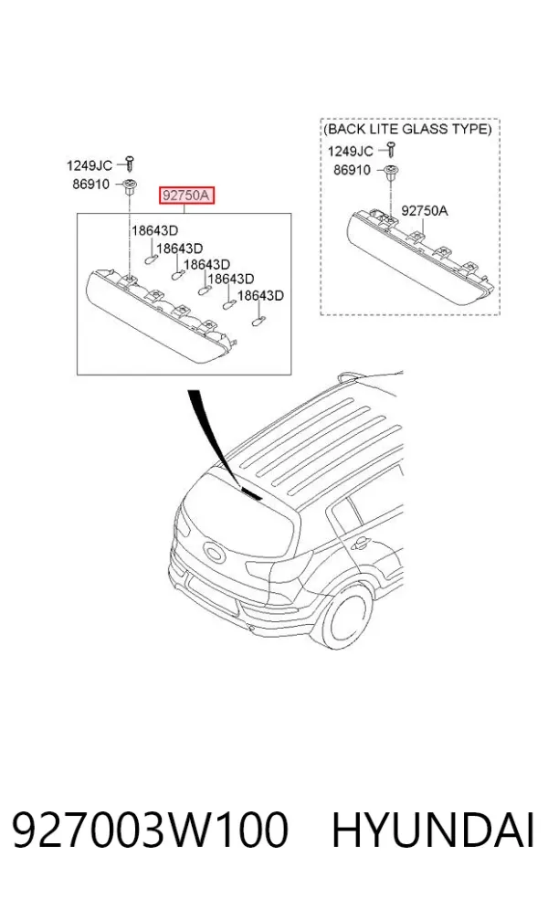 Tercera luz de freno KIA Sportage III
