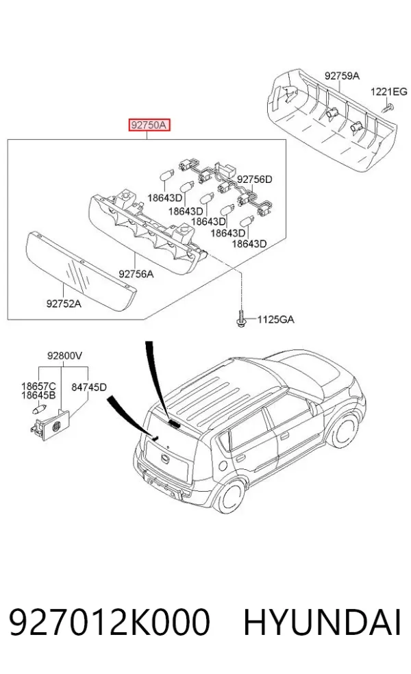 Tercera luz de freno KIA Soul I