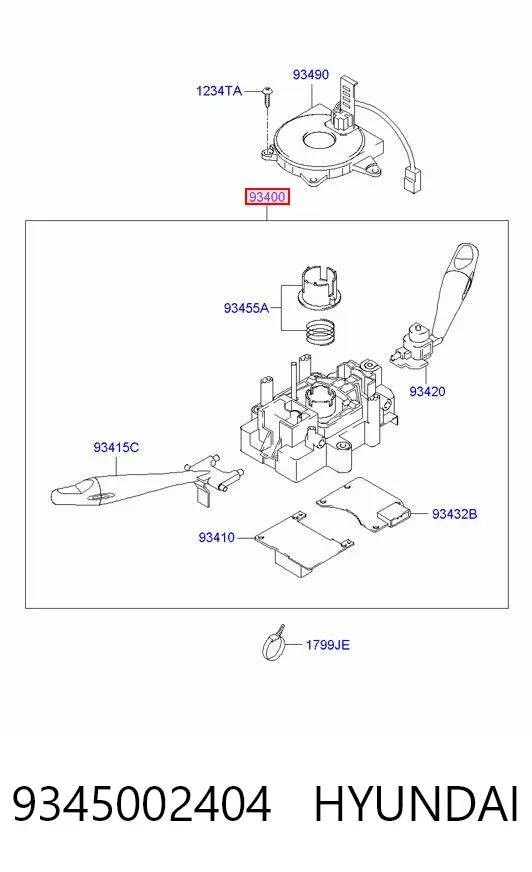 Conmutador columna dirección 9345002404 Hyundai/Kia