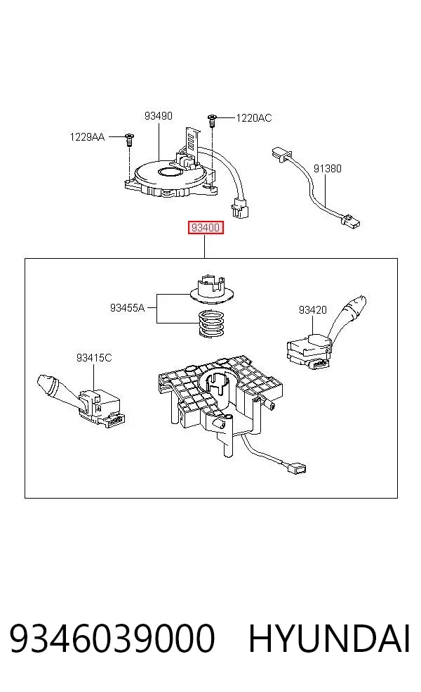 Conmutador columna dirección Hyundai Terracan HP