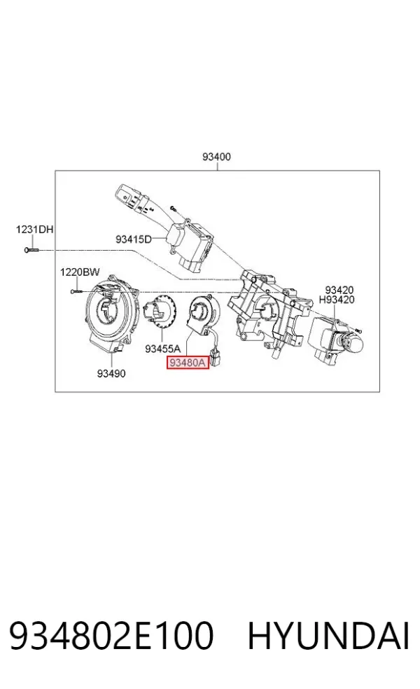 Sensor angulo de giro 934802E100 Hyundai/Kia