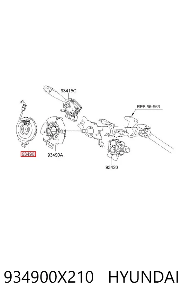 Anillo AIRBAG 934900X210 Hyundai/Kia