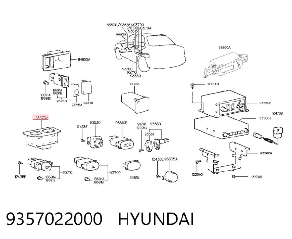 Interruptor de elevalunas delantera izquierda 9357022000 Hyundai/Kia