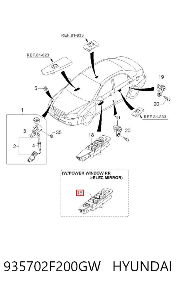  935702F200GW Hyundai/Kia