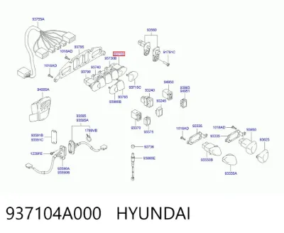 Botón de encendido de la calefacción de la luneta trasera HYUNDAI 937104A000