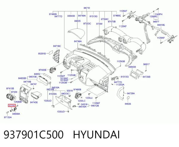 Boton de luz de emergencía 937901C500 Hyundai/Kia