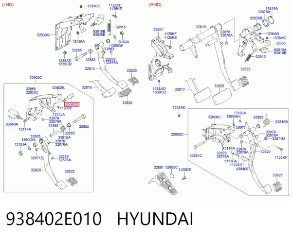 Interruptor de embrague 938402E010 Hyundai/Kia