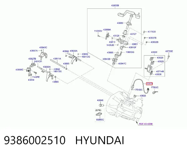 Sensor de marcha atrás 9386002510 Hyundai/Kia