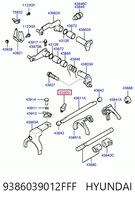 Sensor de marcha atrás 9386039012FFF Hyundai/Kia