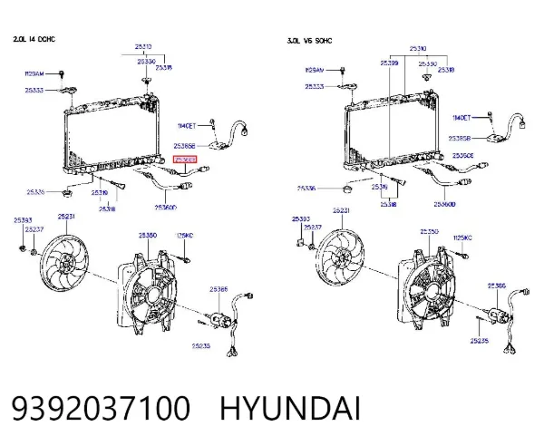 Sensor de temperatura 9392037100 Hyundai/Kia