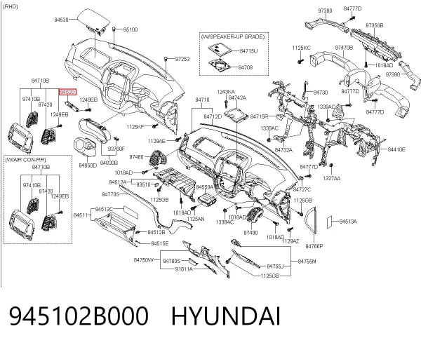 Reloj interior 945102B000 Hyundai/Kia