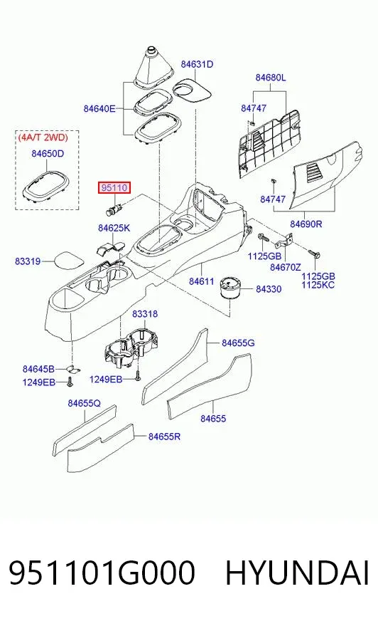 Mechero de coche 951101G000 Hyundai/Kia