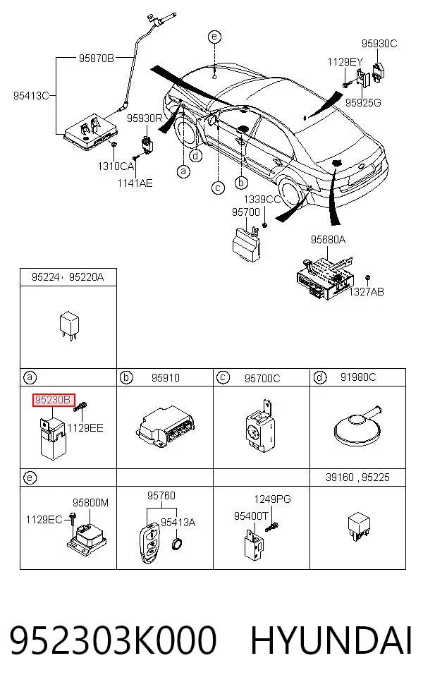 Relé ventilador 952303K000 Hyundai/Kia