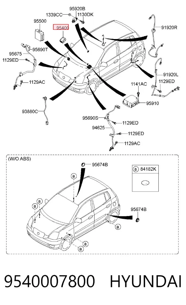 Módulo de control del inmovilizador 9540007800 Hyundai/Kia