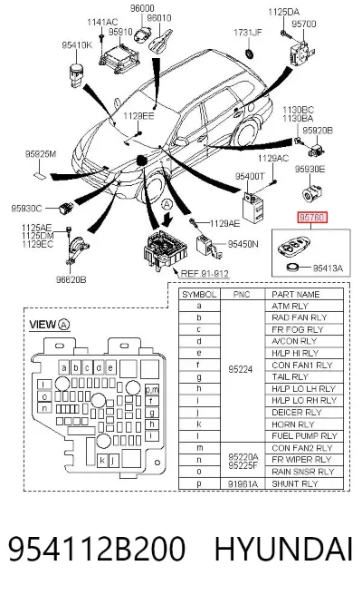 Llavero control de alarma HYUNDAI 954112B200
