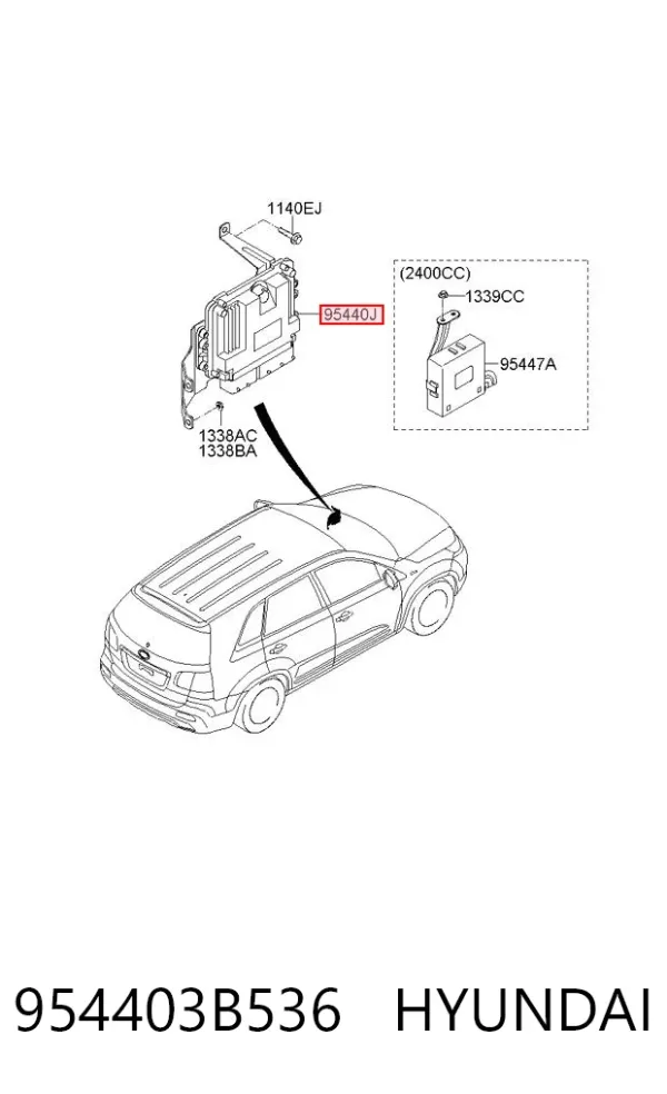 Módulo de control electrónico de la transmisión automática 954403B536 Hyundai/Kia