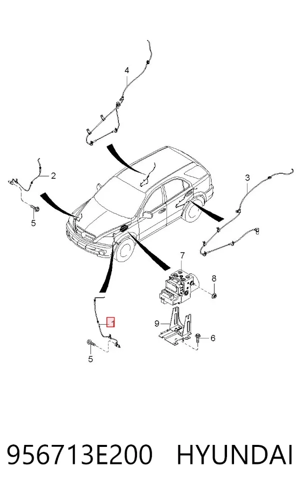 Sensor ABS delantero izquierdo 956713E200 Hyundai/Kia