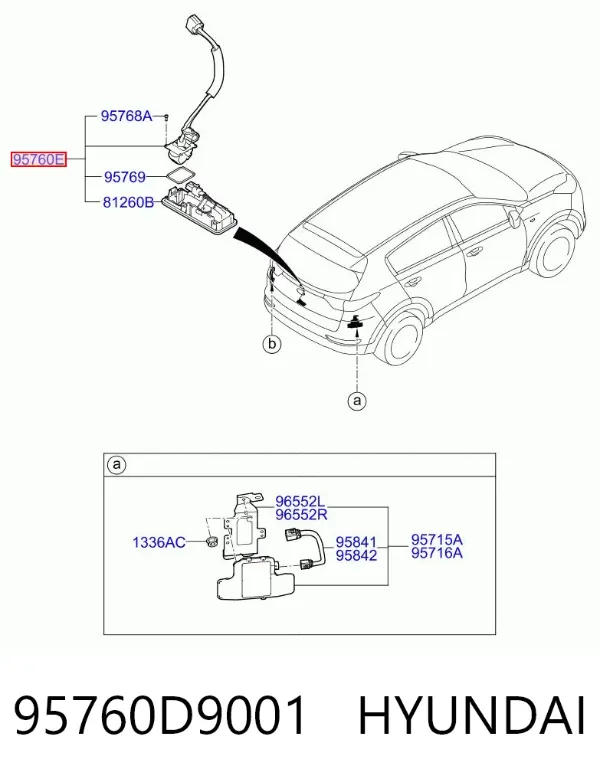 Cámara del sistema de visión 95760D9001 Hyundai/Kia