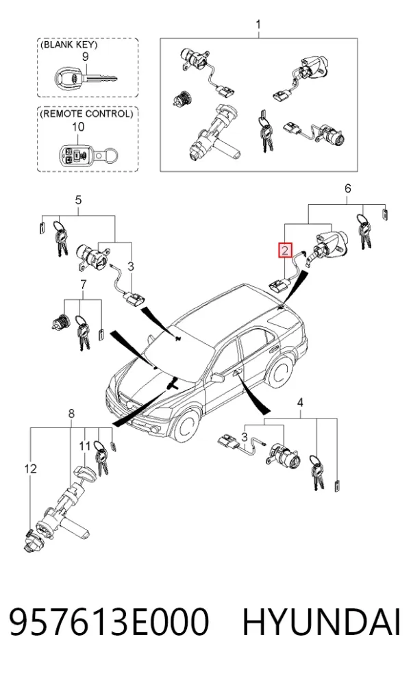  957613E000 Hyundai/Kia