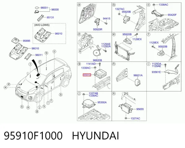 Módulo de control de airbag 95910F1000 Hyundai/Kia