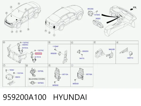 Sensor de airbag delantero 959200A100 Hyundai/Kia
